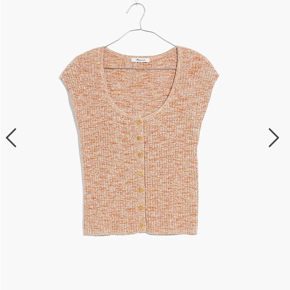 Madewell Marled Shaw Button-Front Sweater Tee S NWT